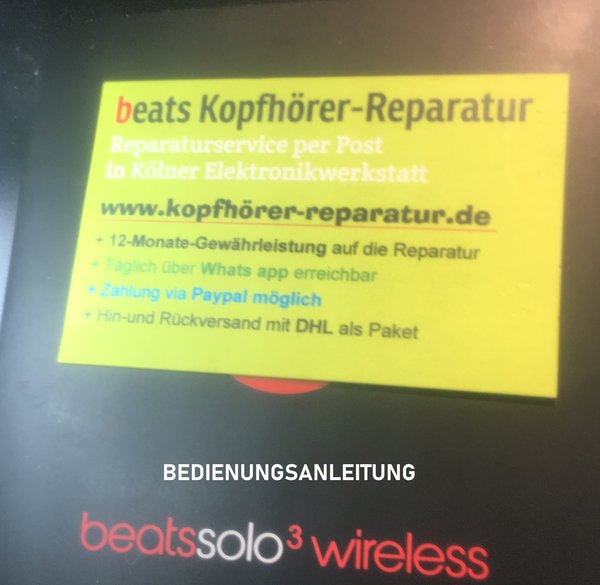 beats solo 3 wireless Bedienungsanleitung