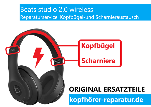beats studio 2.0 wireless  Kopfbügel- und Scharnier-Austausch