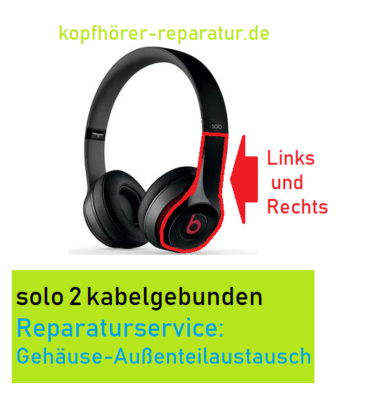 beats solo 2.0 kabelgebunden (Gehäuseaußenteil-Austausch: links und rechts )