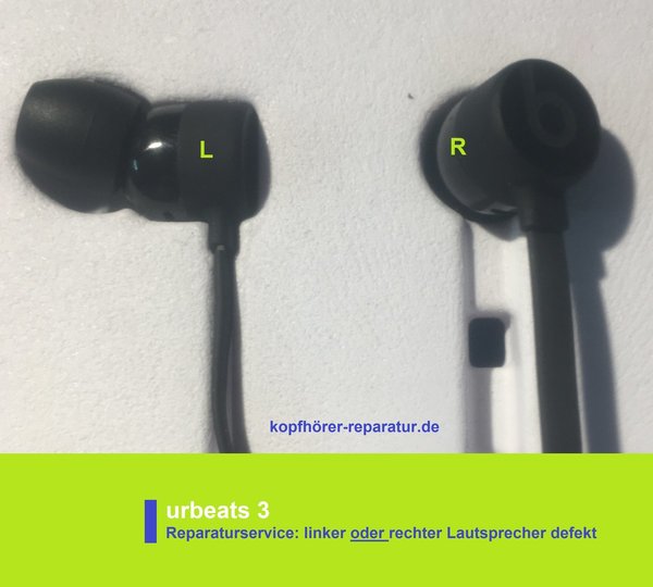 urbeats 3  In-Ear Kopfhörer  (links oder rechts kein Sound)