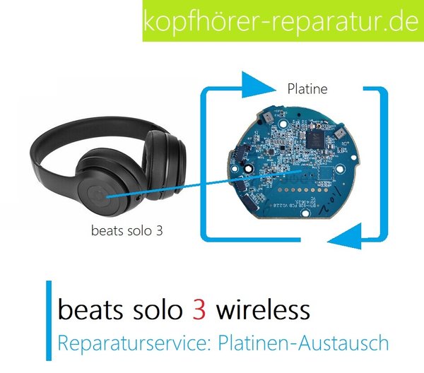beats solo 3.0 wireless: Platinen-Austausch und Akku-Austausch