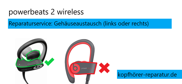 powerbeats 2 wireless: Gehäuseaustausch (links oder rechts)