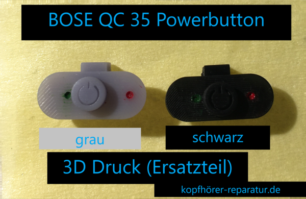 Bose QC 35 power button Reparaturset (Gehäuse + SMD-Schalter)