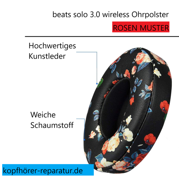 beats solo 3.0 wireless Ohrpolster: Rosenmuster