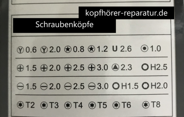 Schraubenzieherset für beats by dr. dre Kopfhörer-Reparatur