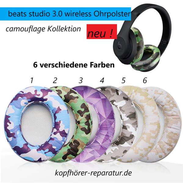 beats studio 3 Ohrpolster: camouflage Kollektion