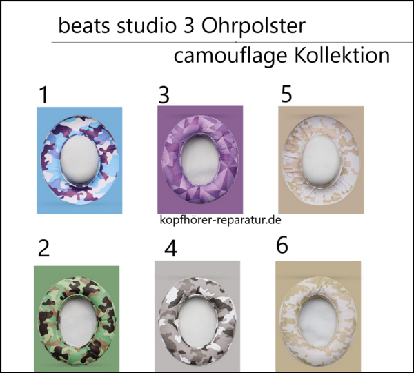 beats studio 3 Ohrpolster: camouflage Kollektion