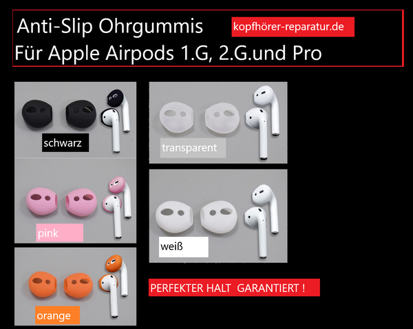 Anti-Slip Ohrgummis für Apple Airpods 1.Gen/2.Gen/Pro