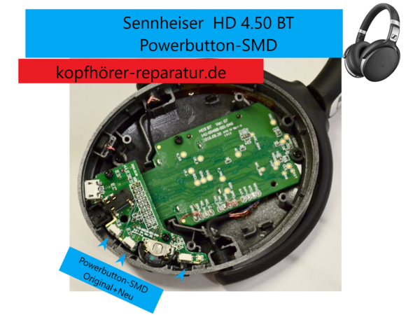 Sennheiser HD 4.50: Powerbutton-SMD-Austausch