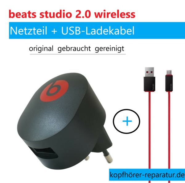 beats studio 2.0 Netzteil und USB-Ladekabel