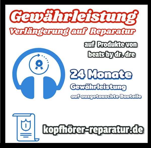 24-Monate-Gewährleistung (Schutzpaket) für beats by dr. dre Kopfhörer