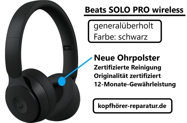 beats solo Pro wireless (generalüberholt, schwarz)