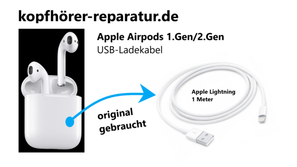 Apple Airpods 1.Generation/2.Generation (USB-Ladekabel) 1 Meter (refurbished)