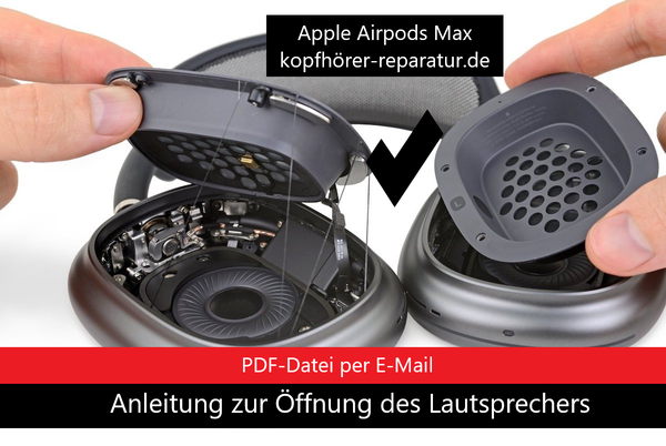 Apple Airpods Max Kopfhörer: Anleitung zum öffnen des Lautsprechers (PDF-Datei)