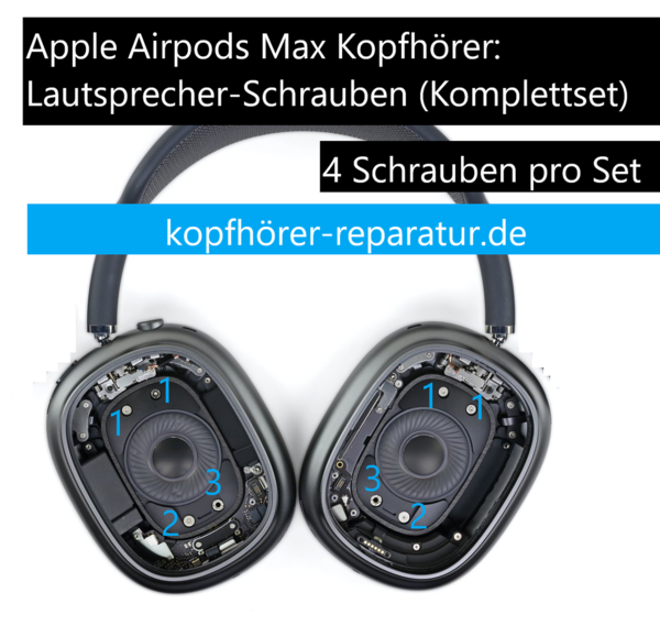 Apple Airpods Max Kopfhörer: Lautsprecher-Schrauben (Komplettset)