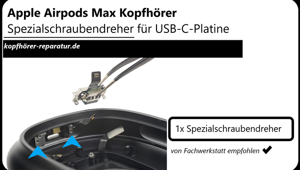 Apple Airpods Max Kopfhörer: Spezialschraubendreher für Montage der USB-C-Platine