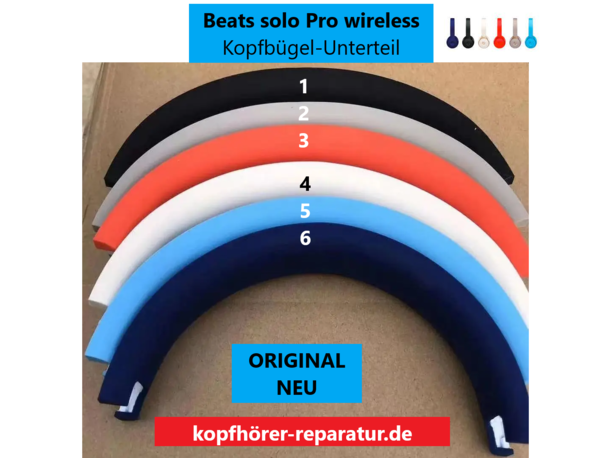 beats solo Pro: Kopfbügel-Unterteil (Gummiteil:  neu, original)